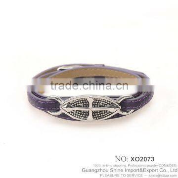 Wholesale leather bracelet with cross party XE09-0047