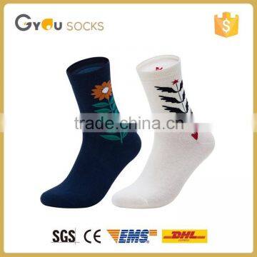 2016New desigh Sunflower pattern men tube socks cotton socks wholesale