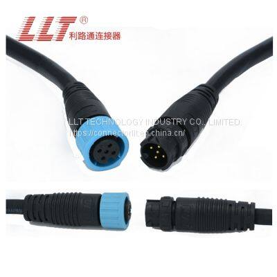 M12 5pin Waterproof Electr Connector Cable 2 3 4 5 6 7 8 Pin Push Lock Solder Led Light Connector photo-2