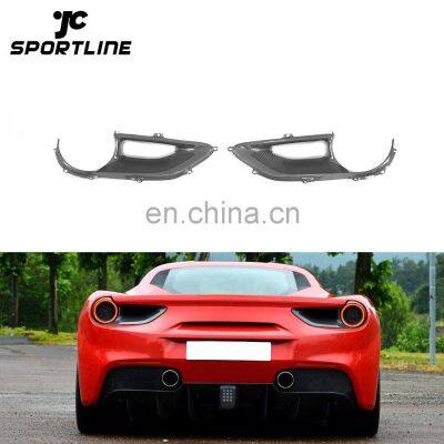 Pure Carbon Fiber Tail Light Exterior Trim Covers for Ferrari 488 GTB Spider 2015- 2017