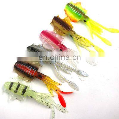 10cm Hot Selling plastic glow lure soft bait 3D eyes squid lure