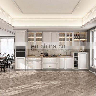 Factory sale custom luxury PVC modern high gloss designs kitchen cabinet sets