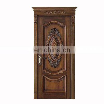 Luxury small single exterior doors teak wood carving door design solid wood entry doors