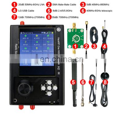 1MHz-6GHz HackRF One with Portapack H2 SDR Radio Assembled with LNA S-MA Cable Antennas USB Cable