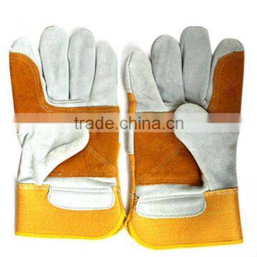 Rigger gloves with cow split Leather material with reinforce the palm