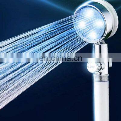 Luxury LED filtered showerhead LED rain Light water hand Shower Head with led light For Bathroom