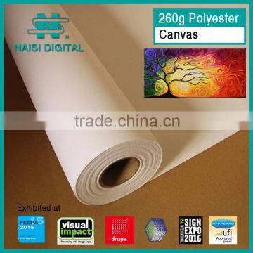 260gsm waterproof semi matte coated inkjet polyester canvas roll