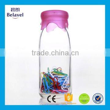 Food Grade 250ml Beverage Juice Bottle Glass Milk Bottle With Silicone Cap