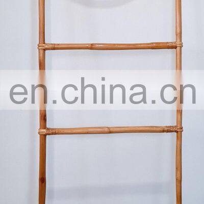 Hot Natural Rattan Blanket Towel Ladder / Quilt Ladder Rack Decorative Quilt Display Ladder 4 Tier Multifunction photo-4
