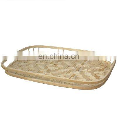 Healthy Product Woven Bamboo Serving Tray Plant Fiber Fruit tray Wholesale Vietnam Supplier