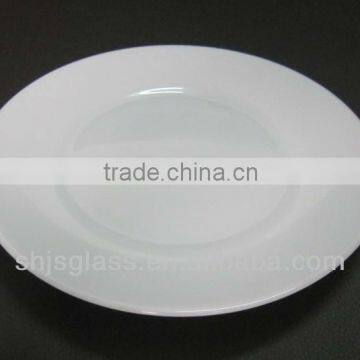 8"milky white glass flat dish