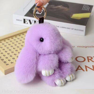 D66Plush animal Rabbit Keychain Rabbit fur plush toy Plush soft plush accessories plush bag purse ornaments