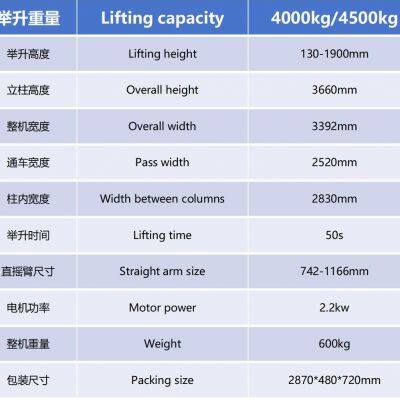 Cheap 4500kg Two Post Car Lift Machine Clear Floor for Sale photo-2