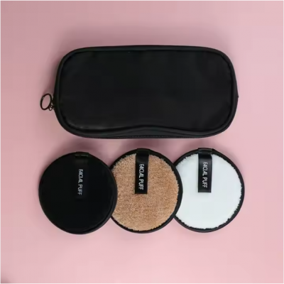 Cheap Microfiber Makeup Cleaning Puff High Quality Reusable Bamboo Fiber Cosmetics Remover Pad Facial Deep Cleaning Powder Puff