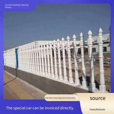 Cement Artistic Fence, Concrete Prefabricated Vase Column Fence, European-style Artistic Golden Sword Railing for Villas and Factory Areas' Enclosures photo-3