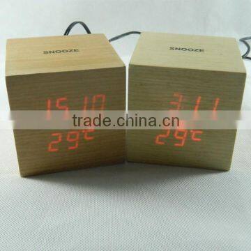 Digital Desk Clock and Wooden Alarm Clock