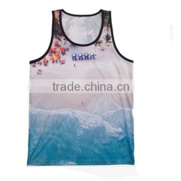 Men's custom full sublimation beach wear tank top