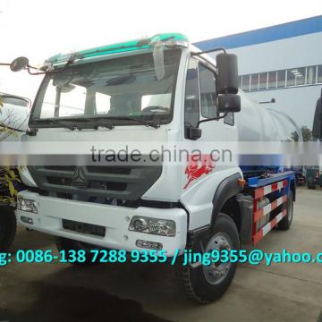 Euro IV Sinotruck 4x2 suction sewage truck, 12cbm vacuum sewage trucks for sale