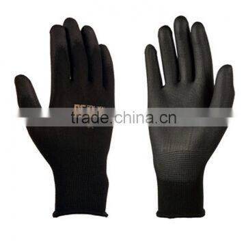 black pu coated gloves/ PU coated working cut resistance gloves