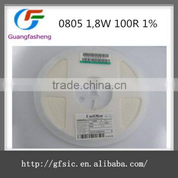 Electronic components Resistor 0805 1,8W 100R 1%