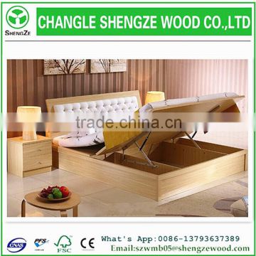 custom modern style assembled multistorage home furniture double bed