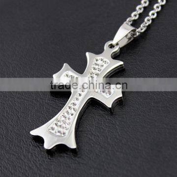 Diamond Cross Necklace Pendants, High-grade Stainless Steel Diamond Necklaces photo-3