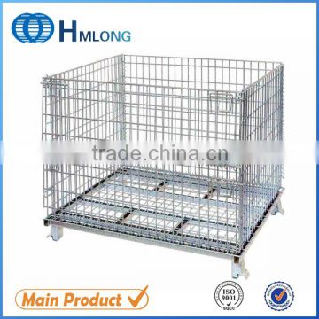 Warehouse stackable metal storage wire container