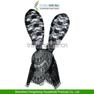 Halloween Costume Party Rabbit Bunny Ears Headband With Lace Eye Mask photo-5