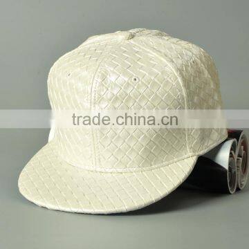 Latest Fashion Trend All Match Weave Design Plain Flat Brim Caps Blank Snapback