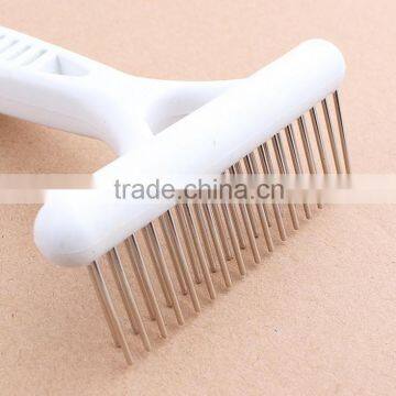 Pets Double Row Comb Steel Pins Cat Grooming Rake Dog Brush photo-2