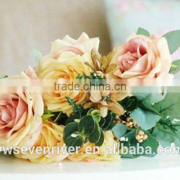 Household Act the Role Ofing is Tasted High-grade Simulation 11 Head Fake Silk Artificial Flowers Painting Dream Rose European s photo-6