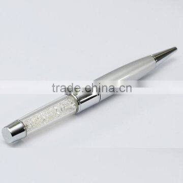 Promotional metal usb pen with logo printing crystal usb pen drive