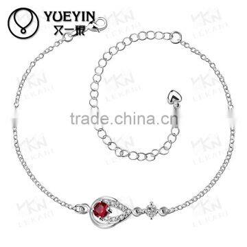 2015 hot sell silver plated ankle bracelets foot chain platinum anklet for young women