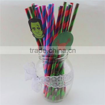 Paper Drinking Straws With Inset Card For Parties