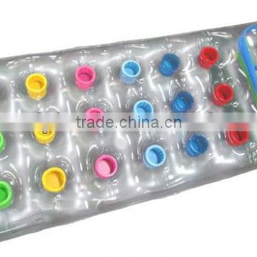 PVC inflatable water float mattress with colorful pot/PVC inflatable water float air bed