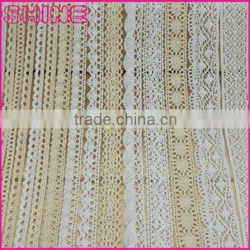 Side Slim Lace Cheap Creamy White Crochet Thread 100% Cotton Lace Trim for Fashion Accessory