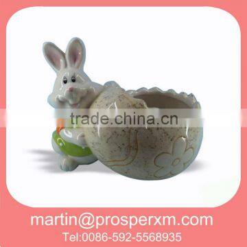 Easter ceramic bunny basket