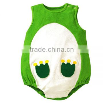 100%cotton jumpsuit newborn baby summer sleeveless green infant romper ,frog baby boy one- piece clothes baby cloth set