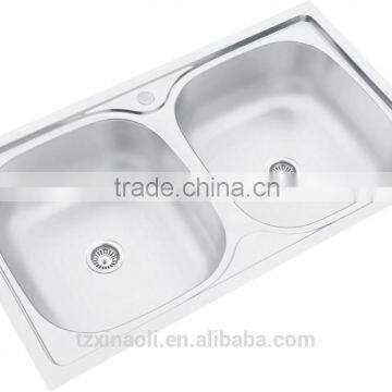 Hot sales double bowl stainless steel kitchen sink(83*48*15cm)