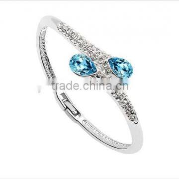 Top Sale Fancy Silver Plated Blue Zircon Bracelet For Women