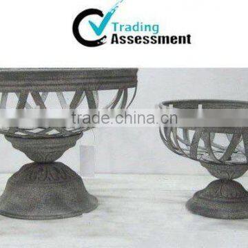 Pedestal Round Wire Decorative Shabby Chic Metal Tray Sets