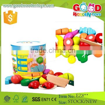 2015 New Products Cheap Price Cutting Wooden Toy Food for Baby