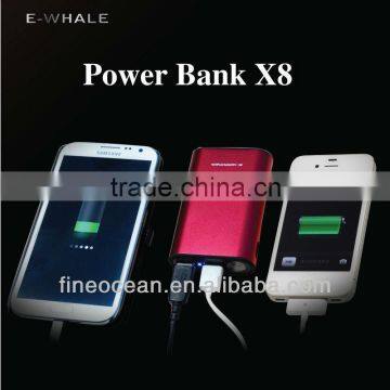 Newest power bank universal portable mobile phone battery charger 6000mAh X8