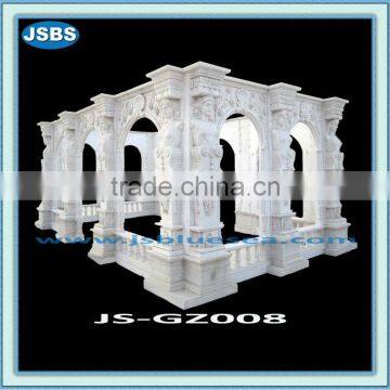 white natural stone gazebo wedding decorations