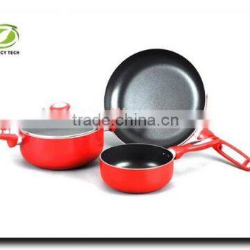 Nonstick Aluminum Pressed /Forged Cookware Set Pots and Pans with Bakelite Handle and Glass Lid