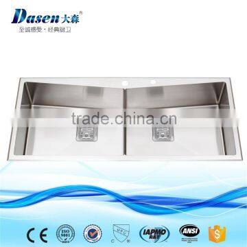 Modern double bowl used commercial stainless steel kitchen sink with faucet                        
                                                                                Supplier's Choice