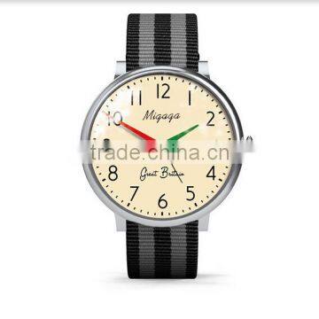 Club Military Watches With Canvas Strap Grey and Blue Stripes Bracelet Watch photo-2