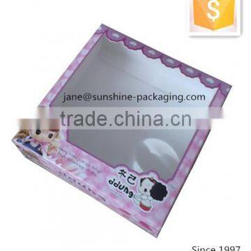 with PVC window doll paper packaging box