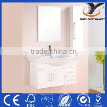 White PVC modern bathroom cabinet