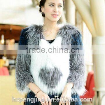 2015 New fashion high quality raccoon fur coat